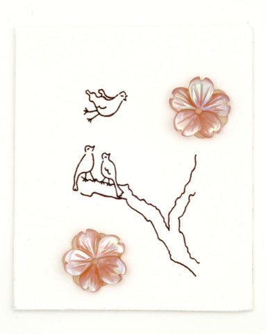 Pink Mother of pearl Flower earrings