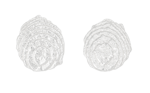 Freeform Sepia earstuds, Sterling Silver