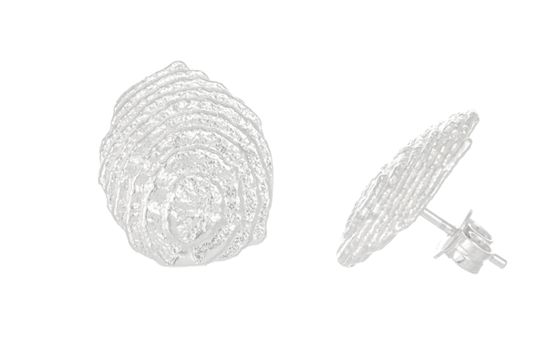 Freeform Sepia earstuds, Sterling Silver