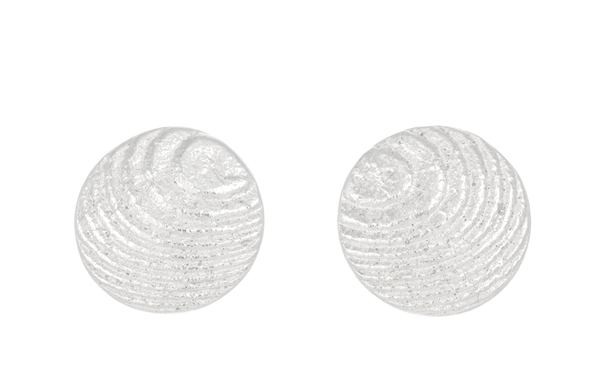Round Sepia earstuds 11mm, Sterling Silver