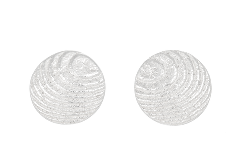 Round Sepia earstuds 11mm, Sterling Silver