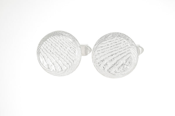 Round cufflinks, solid sterling silver