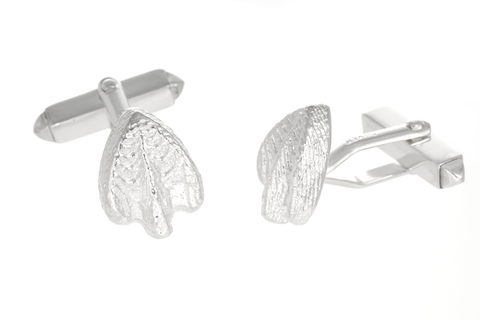 Cufflinks for Men Shield Silver textured London