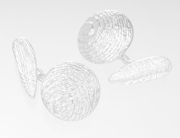 Cufflinks round chain fitting Sterling Silver