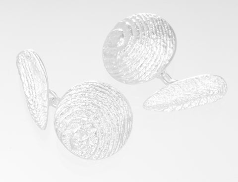 Cufflinks round chain fitting Sterling Silver
