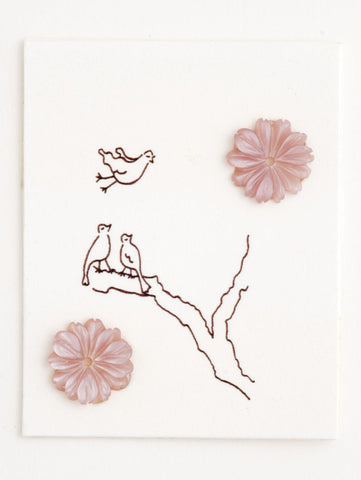 Pink Mother of pearl Flower earrings