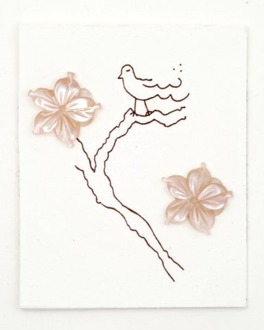 Pink Mother of pearl Flower earrings