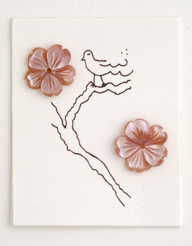 Pink Mother of pearl Flower earrings