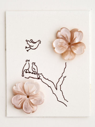 Pink Mother of pearl Flower earrings