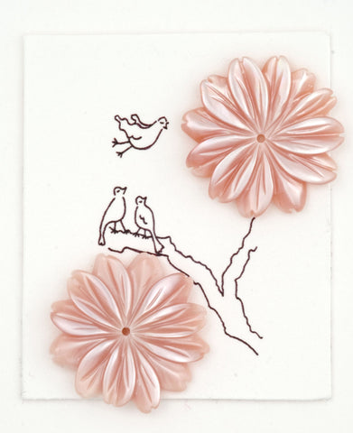 Pink Mother of pearl Flower earrings