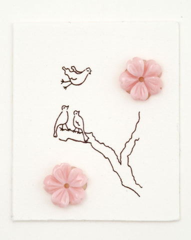 Pink Mother of pearl Flower earrings