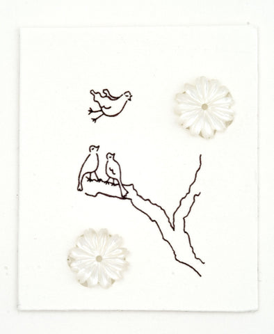 White Mother of pearl Flower earrings