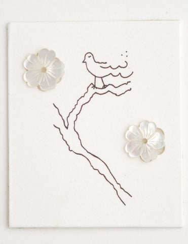 White Mother of pearl Flower earrings