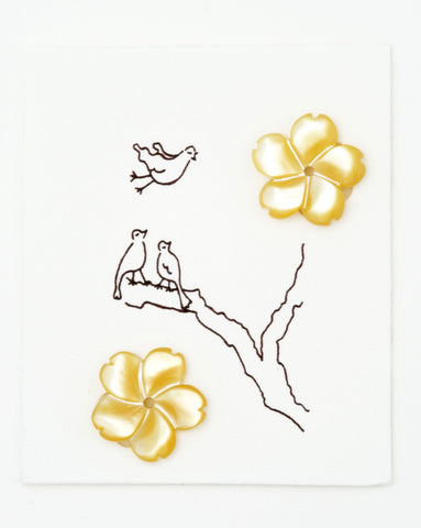 Golden Mother of pearl Flower earrings